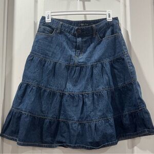 Classic Blue Denim A-Line Skirt